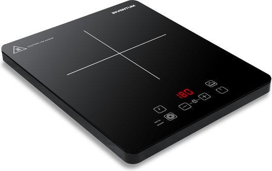 Inventum KI120T - Plaque de cuisson à induction - 1 zone de cuisson - 2000 watts - 10 positions - Poêle 15 à 20 cm - Minuterie - Sécurité enfants - Noir