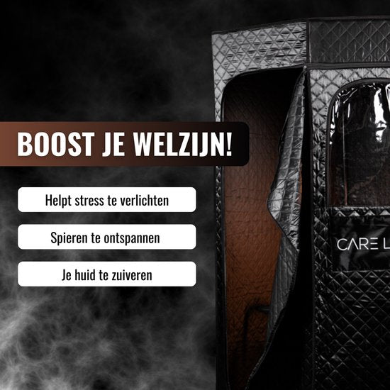 Care Less - Mobiela Sauna - Tente de sauna à vapeur portable avec générateur de vapeur - compacte et portable pour un usage domestique - Détente et désintoxication à domicile - Convient pour 2 personnes - Comprend une chaise confortable