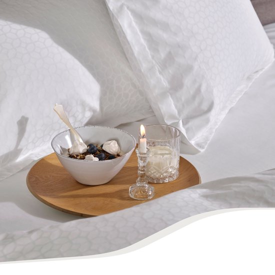 Home by TEMPUR® - Drap-housse Topper - Blanc - 90 x 200 x 9 cm - Satin de coton - Sans repassage - Convient au sèche-linge