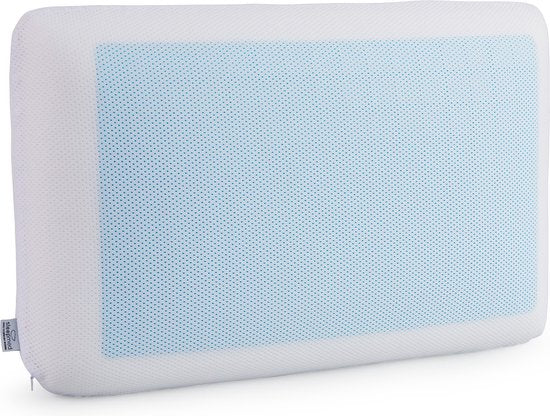 Oreiller réfrigérant SleepMed - 58x38x12 cm - 100% polyester - Blanc