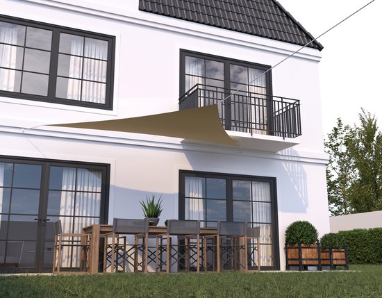 Toile d'ombrage - Translucide - Triangle - Côtés égaux - 4x4x4 m - Toile d'ombrage - Sable