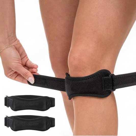 Alyze Patella Brace - 2 Pack - Ajustable - Genou - Bande de rotule - Design ergonomique - Noir - Support pour le sport - Bretelles - Bande - Genou