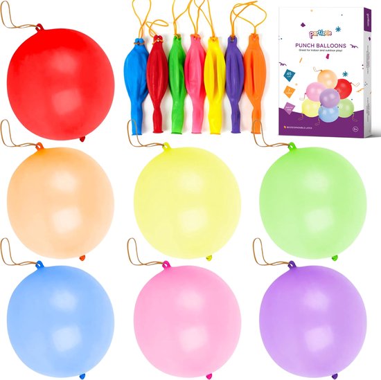 Partizzle 36x Ballons de baudruche en latex colorés - Grand ballon rebondissant - Ballon géant à partager - Grabbelton - Pour enfants et jeunes enfants - XL / 45 cm