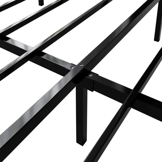 Lit métallique Palamos - 140 x 200 cm - LED incluse - Noir