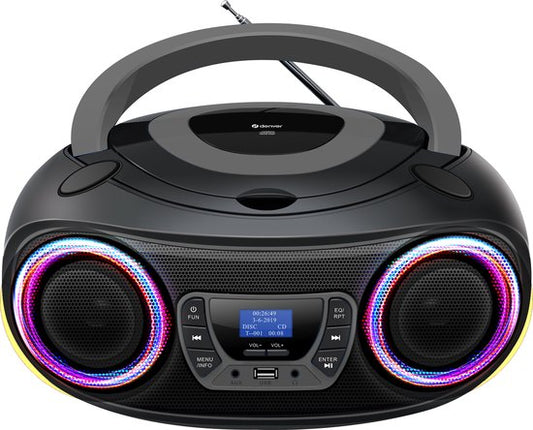 Denver Portable DAB Radio CD Player Kids - Bluetooth - Light Effects - Boombox - AUX - FM - TDB212GREY
