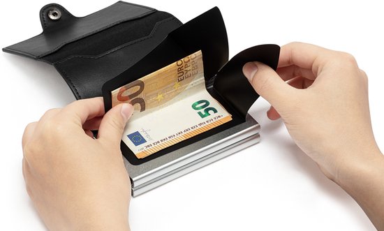Milanoro - Protège-cartes bancaires compact avec technologie RFID blocking - Marron foncé - Double protège-cartes bancaires