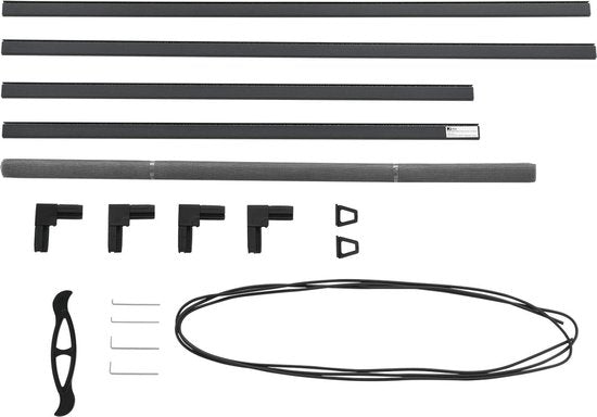 Moustiquaire / Brise-vue / Persienne - 120 x 140 cm - Noir - Matériel de fixation inclus