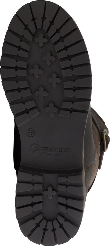 Travelin' Finnmark - Botte imperméable pour femme - Doublée de laine - Marron foncé - Taille 37