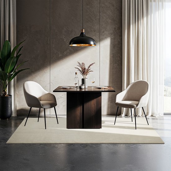 tectake® Tapis à poils courts - 120 x 170 cm - Crème - Tapis pour le salon, la chambre à coucher, la salle à manger - Facile d'entretien et lavable - Sous-couche antidérapante - Antiallergique - Diverses tailles et couleurs