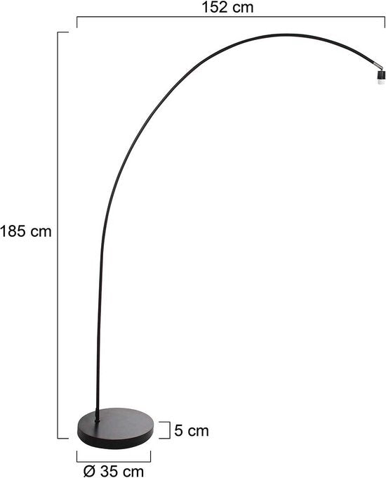 Mexlite - Lampe suspendue Bikkel XL - 152 x 185 cm - Noir mat - Design industriel - Raccord E27 - Lampe d'usine robuste