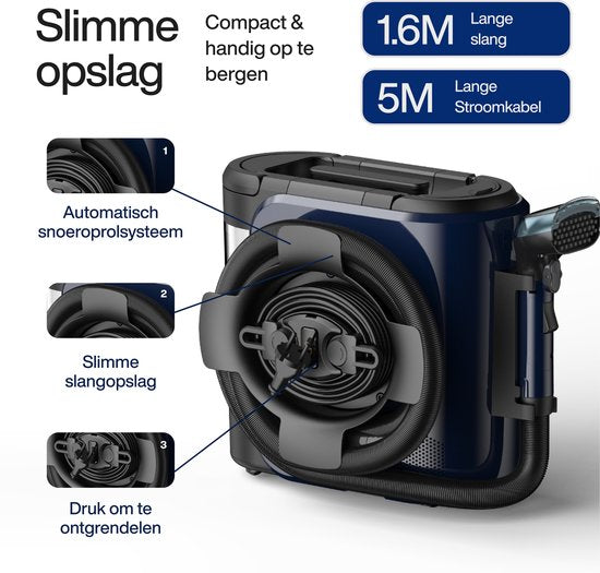 Nettoyeur de tapis PowerClean Pro 1800W - Nettoyeur à vapeur et nettoyeur de taches - 8 accessoires - Vapeur 100° - Nettoyeur de canapé - Nettoyeur de meubles - Nettoyeur à vapeur portatif - Nettoyeur de matelas - Samako