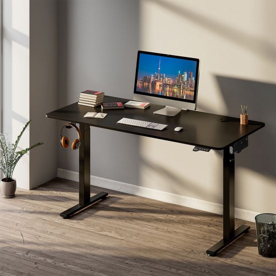 Bureau réglable électriquement - 120 x 60 cm - Noir