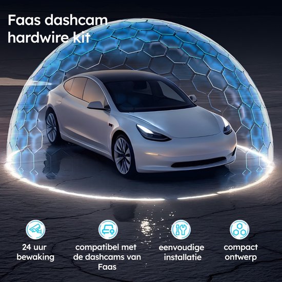 Kit de câblage Dashcam - Surveillance 24 heures - Connexion USB-C - Design compact - Facile à installer - Connexion directe à la batterie - par Faas