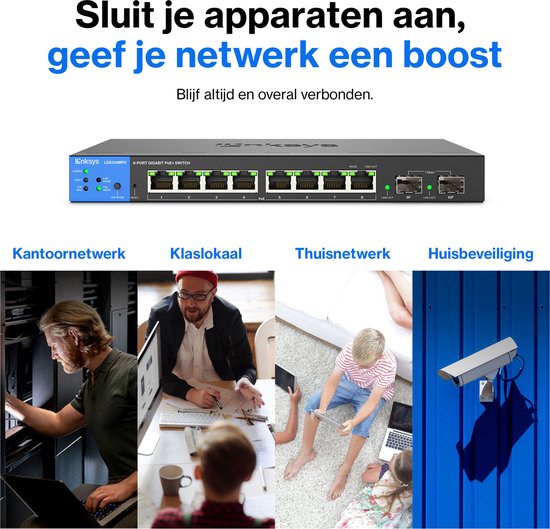 Linksys LGS310MPC - Commutateur réseau - Gigabit - Géré - 8 ports - PoE+ - Noir
