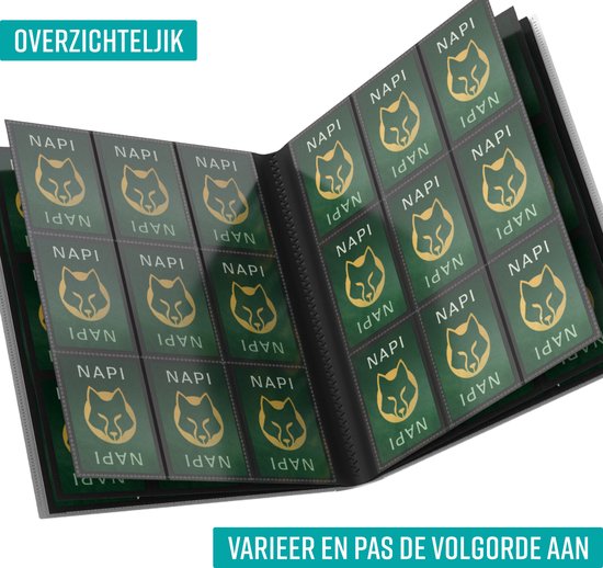 NAPI Collecting Folder 360 Cards - Pro Binder Folder for Cards - Trading Card Folder - 9 Pocket - Premium Card Binder - 20 Pages - A4 Size - Red