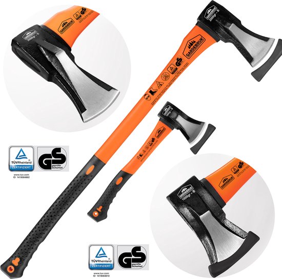 Couperet 3kg et hache 37cm avec manche en fibre - set de 2 pièces