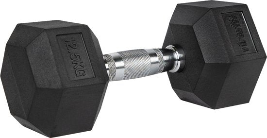 VirtuFit Hexa Dumbbell Pro - 12.5 kg - Hexagon Dumbbell - Durable et résistant - Musculation - Poids - CrossFit & Fitness - Convient aux débutants et aux professionnels - Par Pièce Vendue