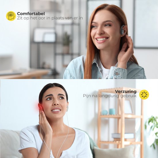 Soundvibe® Bone Conduction Headphone Black - Casque de sport - Ecouteurs de sport - Ecouteurs sans fil - Résistant à l'eau - Carte mémoire interne de 8 Go - Casque de sport - Pour tous les téléphones et ordinateurs portables - Ecouteurs de course - Ecoute