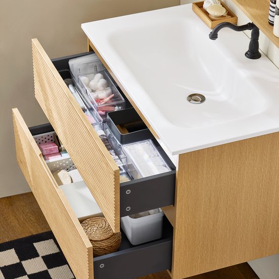 SoBuy BZR198-N Meuble de salle de bain avec évier - Bois composite 80cm