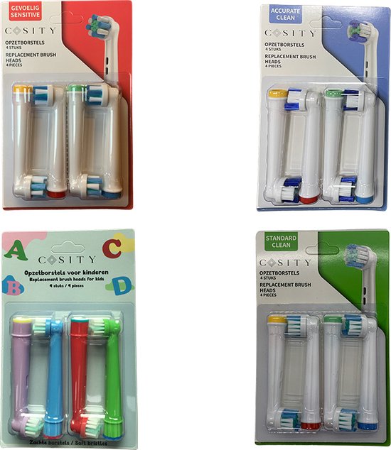 Cosity - 24x têtes de brossage compatibles Oral-B et Braun - Emballage boîte aux lettres - Blanc