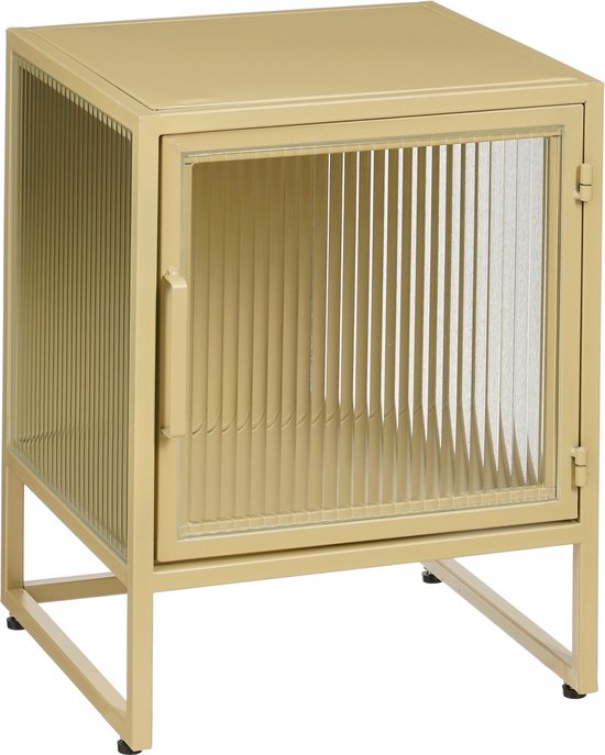 Mica Decorations Clifton Meuble de rangement avec portes - L38 x L35 x H50 cm - Métal - Beige