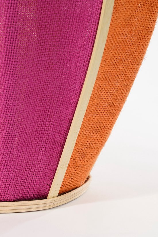Mica Decorations Lanterne Roger - H45 x Ø32 cm - Jute - Fuchsia, Orange