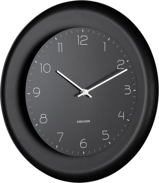 Horloge murale Karlsson Dual Disc - Noir - Ø38cm - Horloge murale moderne