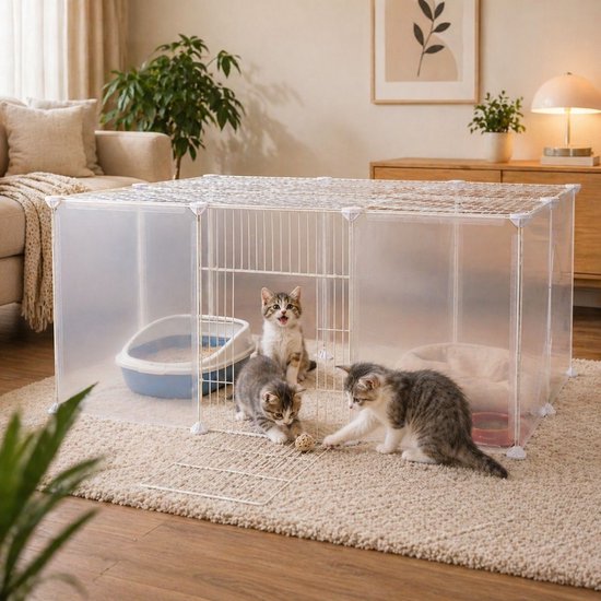 Ceruzo Animal Run 12 Panneaux - Modulaire - Avec Porte - Pour Petits Animaux