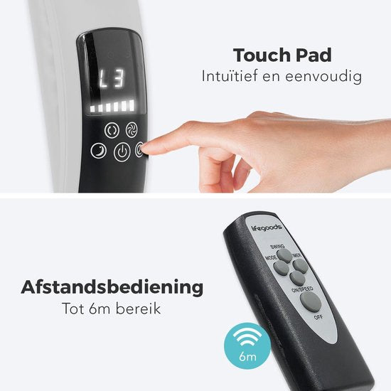 Auronic Tripod Fan - Ventilateur sur pied avec télécommande - minuterie - 50W - 53dB - Blanc