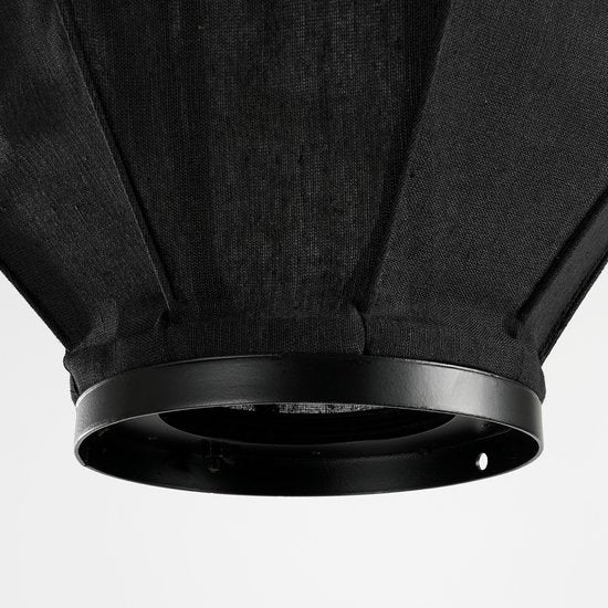 Mica Decorations Lampe pendante Pego - H73 x Ø54 cm - Lin - Noir