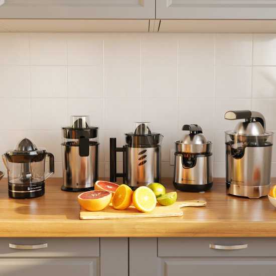 KitchenBrothers Presse-agrumes - Compact - Avec bec et levier de pression - 0.35L - acier inoxydable