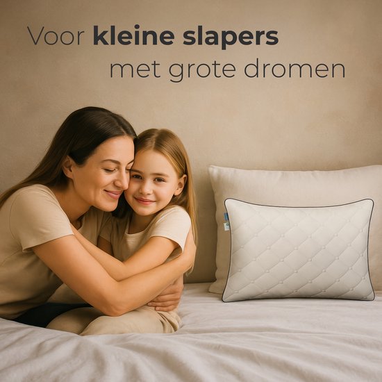 CozySense® Oreiller pour enfant - Oreiller pour enfant - Oreiller pour tout-petit - Ergonomique et ajustable - 100% coton - Hypoallergénique - OEKO-TEX® - 40x55cm - 2-12 ans