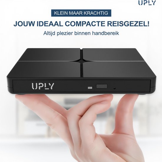 UPLY Lecteur DVD externe - Windows et Mac - USB C et USB 3.0 - Lecteur DVD externe pour ordinateur portable - Lecteur et graveur DVD externe - CD