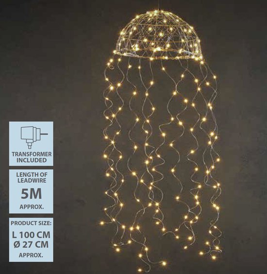 Luca Lighting Lustre Méduse avec éclairage LED blanc chaud - L100 x Ø27 cm - Silver