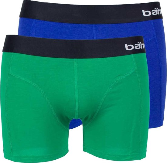 Caleçon boxeur en bambou pour hommes, bleu/vert, paquet de 2 - Taille XL