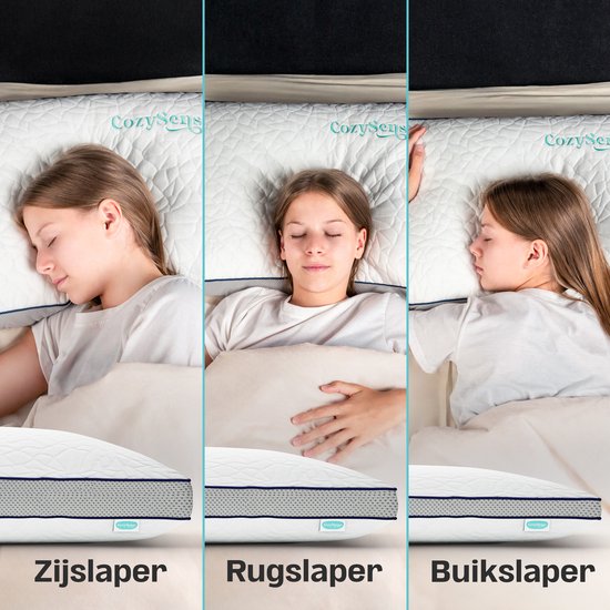 CozySense® Oreiller d'enfant - Oreiller d'enfant - Oreiller pour tout-petits - Mousse à mémoire de forme déchiquetée + microfibres - Technologie de refroidissement - Rembourrage - 100g de mousse supplémentaire inclus - 40x55 cm - Enfants de 2 à 12 ans
