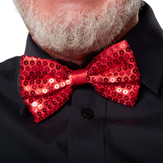 Dressforfun noeud papillon à paillettes - rouge - Déguisement carnaval - Halloween - Déguisement - Vêtements de fête - Vêtements de carnaval - Fête - Vêtements de fête