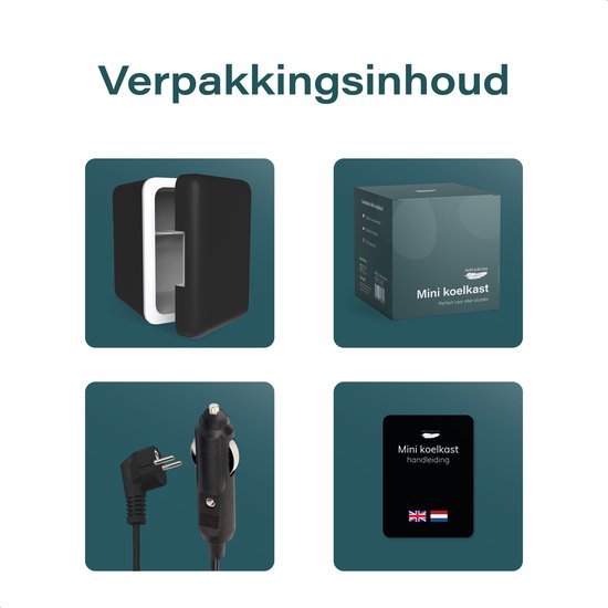 Mini réfrigérateur 5L - Réfrigérateur soins et maquillage - Alimentation et boissons - Organisateur - 12V & 230V - Froid et chaud - Compact - Noir