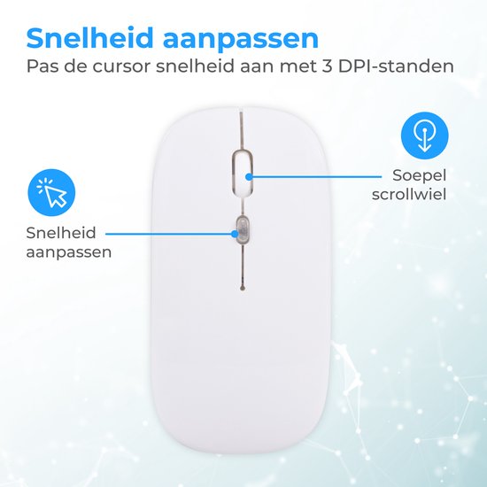 Souris sans fil LED - Nuvance -Bluetooth - Ergonomique - Sans fil - Blanc