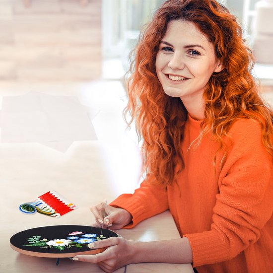 Happy Goods Kit de broderie fleurs et oiseaux - Kits de broderie adultes - Set de 3 broderies - Hobby et loisirs créatifs - Broderie