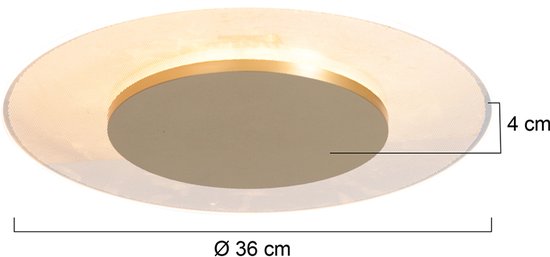 Steinhauer - plafonnier - Lido - or - métal - Ø 36cm - LED - 7798GO