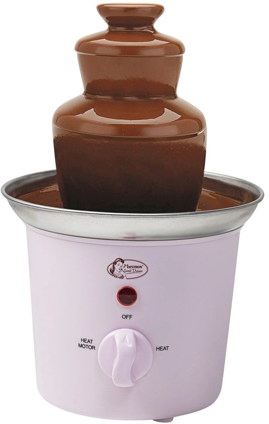 Bestron Fontaine à Chocolat ACF300P - Fondue au chocolat - 3 étages - Rose - Garantie 5 ans