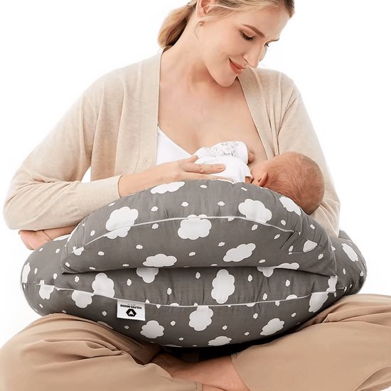 Coussin d'allaitement Vulpes Goods® BabyCare - Coussin de maternité avec housse amovible - 3en1 - Design unique