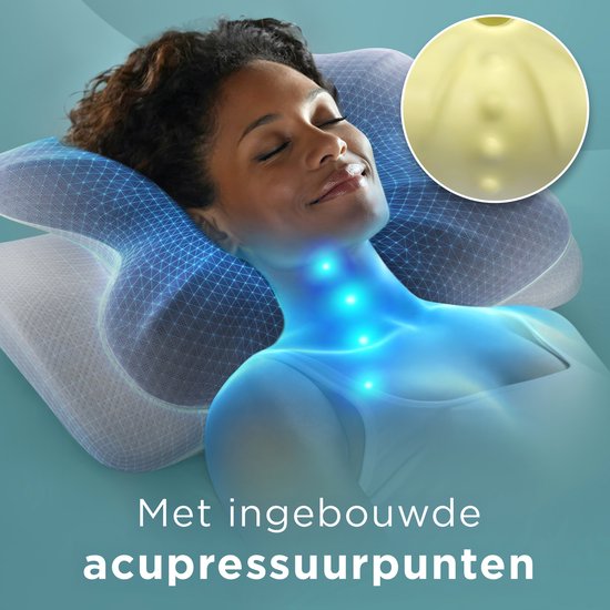 Oreiller en mousse à mémoire de forme CozySense® - Oreiller ergonomique en mousse à mémoire de forme - Oreiller papillon - Housse amovible et lavable - Dormeur sur le côté, sur le dos et sur le ventre