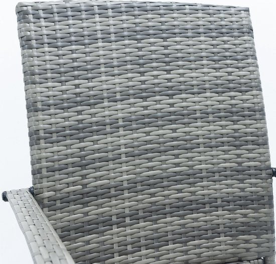 Chaises de jardin en polyrotan Yoro - 4 pièces - Gris - Empilables