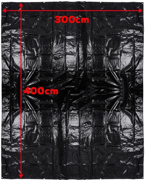 RedCliffs - Fond de tente et vestibule - Imperméable - 300x400 cm - Noir - Avec yeux