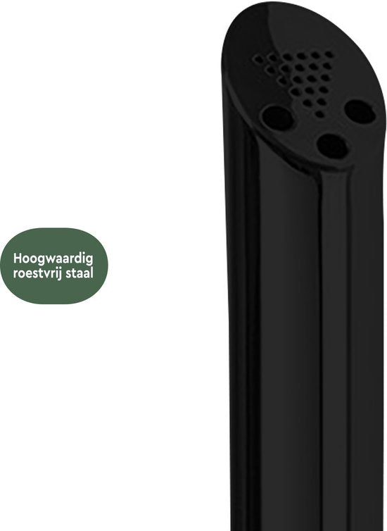 BRASQ Cendrier vertical noir - Capacité 2 litres - Poteau fumeur, Colonne en hêtre - 21x21x92 cm Cendrier vertical pour l'intérieur et l'extérieur