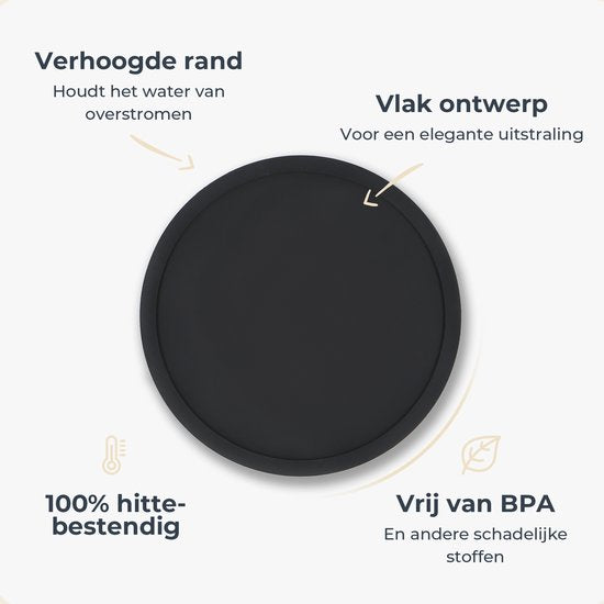 Castagnola Sous-verres en silicone - Sous-verres pour verres - Sous-verres design avec support - Set de sous-verres - Antidérapant - Lot de 12 - Noir