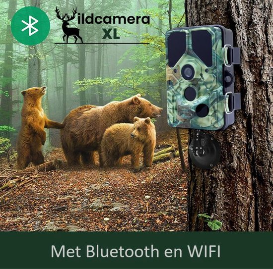 Caméra pour animaux sauvages Camouflage EZ45 - Caméra pour animaux sauvages avec vision nocturne - Avec WIFI - Observation du jardin - 24MP