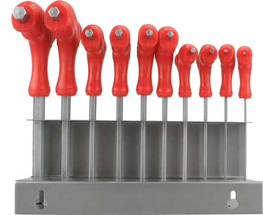 GS Jeu de clés Allen avec poignée en T 10 pièces - jeu de clés Allen / Clé Allen extra longue